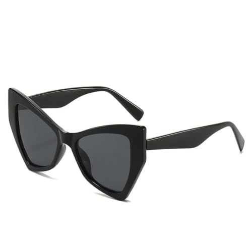 PPFVVTV Retro Fashion Leopard Print Gradient Cat Eye Damen Sonnenbrille Luxus All Match Herren Sonnenbrille UV400 (schwarz) von PPFVVTV