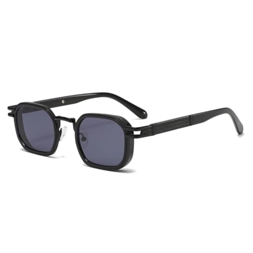 PPFVVTV Retro Metall Damen Luxus Sonnenbrille Farbverlauf UV400 Mode Herren Punk Sonnenbrille (Mattschwarz Grau) von PPFVVTV