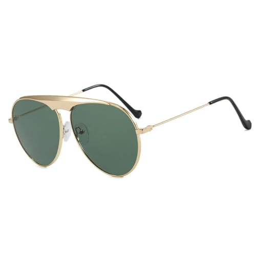 PPFVVTV Retro Metall Damen Sonnenbrille Mode Gradient Spiegel Herren Outdoor Punk Shades UV400 Grün (Golden Dunkelgrün) von PPFVVTV