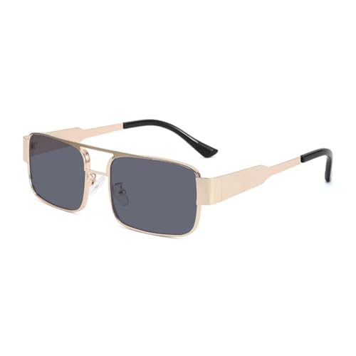 PPFVVTV Retro Sonnenbrille Damenmode Polygonal Metallrahmen Sonnenbrille Herren Luxus Dekorative Sonnenbrille Uv400 (BLS3627-C1) von PPFVVTV