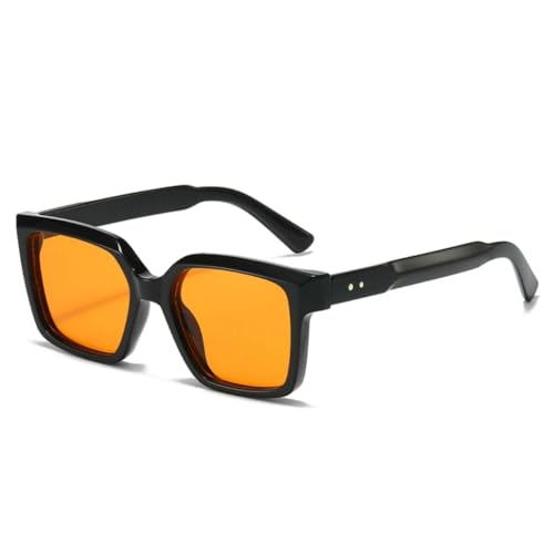 PPFVVTV Sonnenbrille Damen Shades UV400 Retro Trendy Nieten Herren Gradient Sonnenbrille (Schwarz Orange) von PPFVVTV