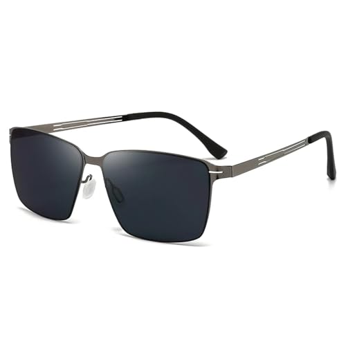 PPFVVTV Sonnenbrille Modische Metall Ultraleichte Herren Fahrer Autofahren (Grau) von PPFVVTV