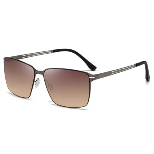 PPFVVTV Sonnenbrillen Modische Metall Ultraleichte Herren-Fahrer-Sonnenbrille (Graubraun) von PPFVVTV