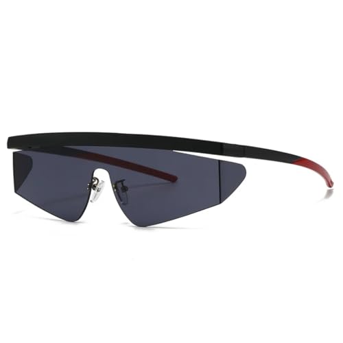 PPFVVTV Sportbrille Punk Sonnenbrille Damen für Herren Luxus Vintage Outdoor Autofahren Radfahren (Schwarz Rotes Bein) von PPFVVTV