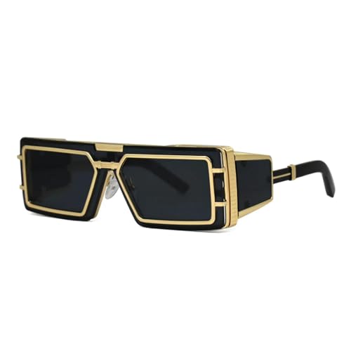 PPFVVTV Trendige Luxus-Sonnenbrillen für Herren und Damen, modische übergroße Sonnenbrillen (Gold/Schwarz) von PPFVVTV