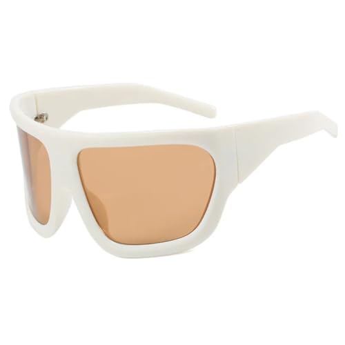 PPFVVTV Übergroße Sonnenbrille für Damen, luxuriöse Vintage-Sonnenbrille, klassische UV400-Schutzbrille mit großem Rahmen, Damenbrille (Beige) von PPFVVTV