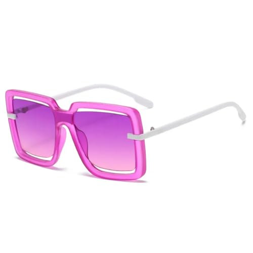 PPFVVTV Vintage Big Frame Hollow Damen Sonnenbrille Punk Luxus Candy Shade Luxus Beliebte Herren Sonnenbrille UV400 (lila) von PPFVVTV