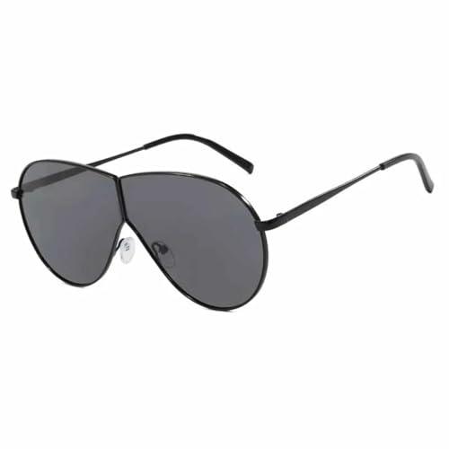 PPFVVTV Vintage Big Frame Metallbein Damen Sonnenbrille Luxus Herren Outdoor Autofahren Trendy Eyewear UV400 (Schwarz Grau) von PPFVVTV