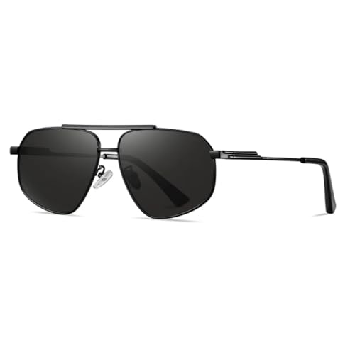 PPFVVTV Vintage Herren Sonnenbrille Klassisch Luxus Shades Weiblich UV400 (C4SchwarzGrau) von PPFVVTV