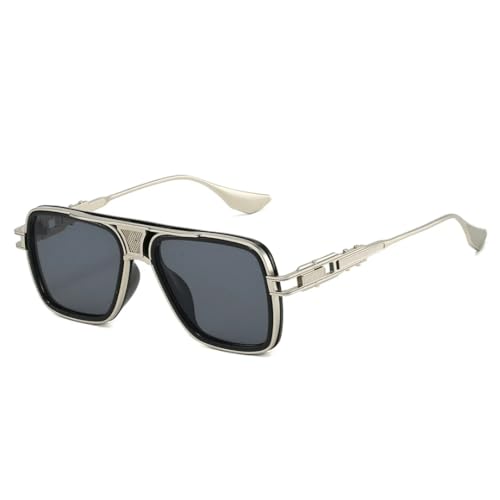 PPFVVTV Vintage Metall Herren Trendy Punk Sonnenbrille Mode Farbverlauf Shades Uv400 Damen Luxus (3651-C3) von PPFVVTV