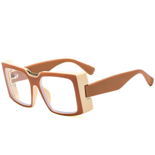 PPFVVTV Vintage Steampunk Sonnenbrille Luxus Trend Herren Sonnenbrille Outdoor Driving Shade Eyewear Unisex UV400 (Khaki Clear) von PPFVVTV