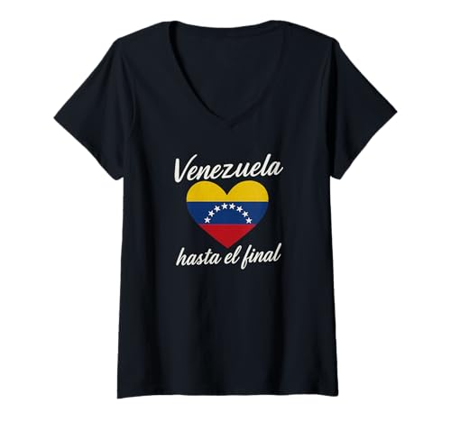Damen Venezuela Libre Flagge Hasta EL Final Maria Corina Machado T-Shirt mit V-Ausschnitt von PPG VENEZUELAN SHIRTS