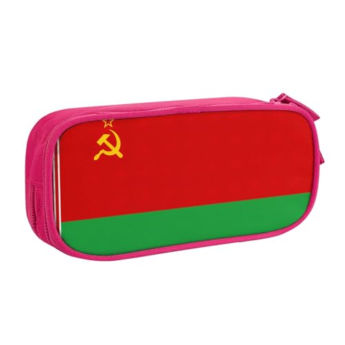 Federmäppchen, Motiv: Flagge von Belarus, für Kosmetik, Kunstwerkzeuge, Studenten, Lehrer, vielseitig einsetzbar, rose, Einheitsgröße, Schulranzen-Set von PPHGUT