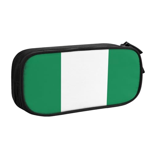 Federmäppchen, Motiv: Flagge von Nigeria, für Kosmetik, Kunstwerkzeuge, Studenten, Lehrer, vielseitig einsetzbar, Schwarz , Einheitsgröße, Schulranzen-Set von PPHGUT