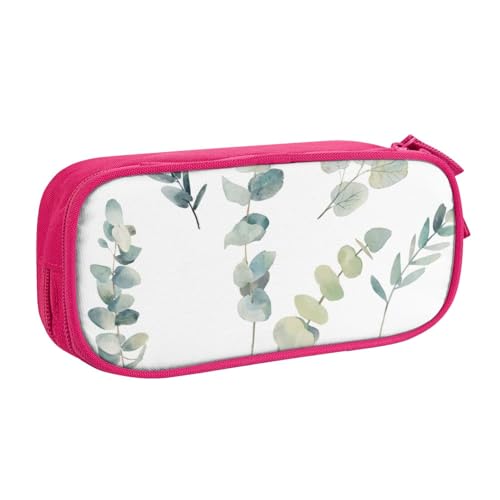 Federmäppchen mit Eukalyptusblättern, zur Aufbewahrung von Kosmetika, Kunstwerkzeugen, Studenten, Lehrer, vielseitig einsetzbar, rose, Einheitsgröße, Schulranzen-Set von PPHGUT