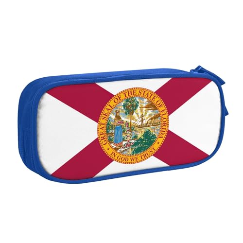 Federmäppchen mit Flagge von Florida, zur Aufbewahrung von Kosmetika, Kunstwerkzeugen, Studenten, Lehrer, vielseitig einsetzbar, blau, Einheitsgröße, Schulranzen-Set von PPHGUT