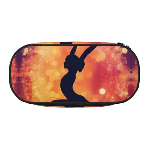 Federmäppchen mit Gymnastik-Spieldruck, praktisch, hohe Kapazität, tragbare Make-up-Tasche, Studenten, Teenager, Erwachsene, Schwarz , Einheitsgröße, Taschen-Organizer von PPHGUT