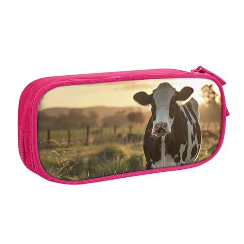 Federmäppchen mit Kuhmotiv, zur Aufbewahrung von Kosmetika, Kunstwerkzeugen, Studenten, Lehrern, vielseitig einsetzbar, rose, Einheitsgröße, Schulranzen-Set von PPHGUT