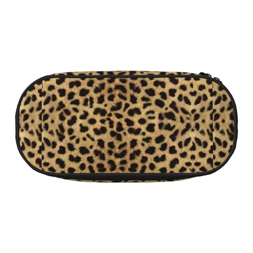 Federmäppchen mit Leopardenmuster, praktisch, hohe Kapazität, tragbar, Make-up-Tasche, Studenten, Teenager, Erwachsene, Schwarz , Einheitsgröße, Taschen-Organizer von PPHGUT