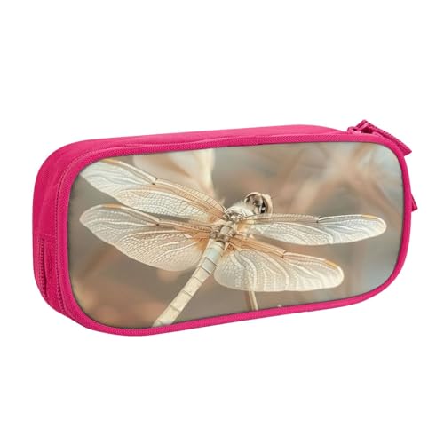 Federmäppchen mit Libellen- und Blumendruck, Aufbewahrung, Kosmetik, Kunstwerkzeug, Zubehör, Studenten, Lehrer, vielseitig einsetzbar, rose, Einheitsgröße, Schulranzen-Set von PPHGUT