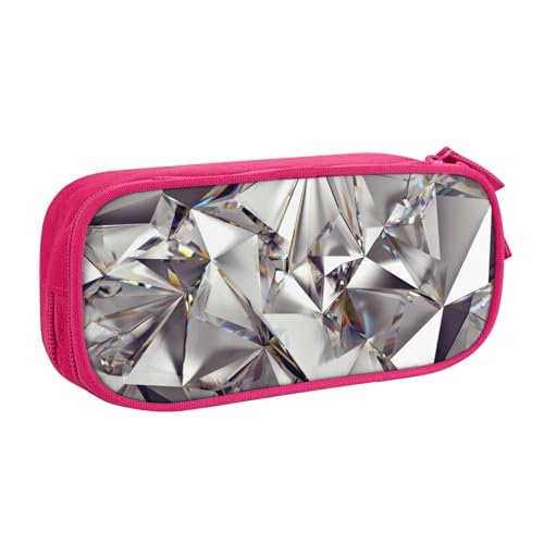 Federmäppchen mit Rautenmuster, zur Aufbewahrung von Kosmetika, Kunstwerkzeugen, Studenten, Lehrer, vielseitig einsetzbar, rose, Einheitsgröße, Schulranzen-Set von PPHGUT