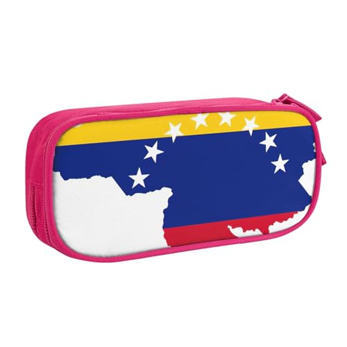 Federmäppchen mit Venezuela-Flagge, Aufbewahrung, Kosmetik, Kunstwerkzeug, Zubehör, Studenten, Lehrer, vielseitig einsetzbar, rose, Einheitsgröße, Schulranzen-Set von PPHGUT