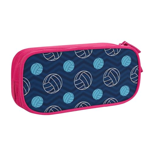 Federmäppchen mit Volleyball-Druck, zur Aufbewahrung von Kosmetika, Kunstwerkzeugen, Studenten, Lehrer, vielseitig einsetzbar, rose, Einheitsgröße, Schulranzen-Set von PPHGUT