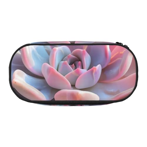 Federmäppchen mit hübschem Sukkulenten-Aufdruck, praktisches Federmäppchen mit hoher Kapazität, tragbare Make-up-Tasche, Studenten, Teenager, Erwachsene, Schwarz , Einheitsgröße, Taschen-Organizer von PPHGUT