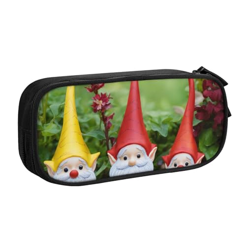 Federmäppchen mit lustigem Weihnachts-Zwergen-Druck, Aufbewahrung, Kosmetik, Kunstwerkzeug, Zubehör, Studenten, Lehrer, vielseitig einsetzbar, Schwarz , Einheitsgröße, Schulranzen-Set von PPHGUT