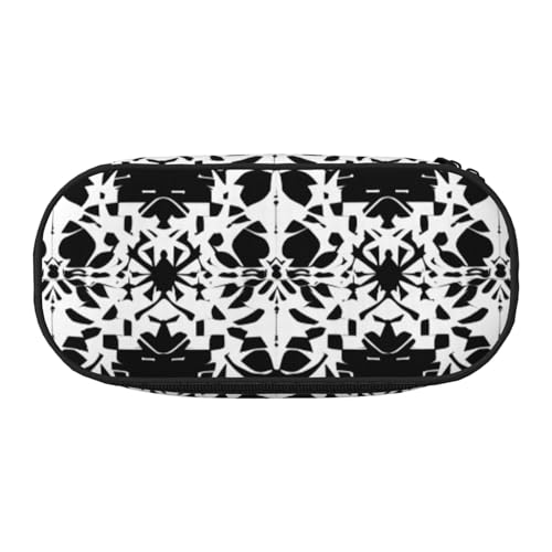 Federmäppchen mit schwarz-weißem Muster, praktisch, hohe Kapazität, tragbar, Make-up-Tasche, Studenten, Teenager, Erwachsene, Schwarz , Einheitsgröße, Taschen-Organizer von PPHGUT