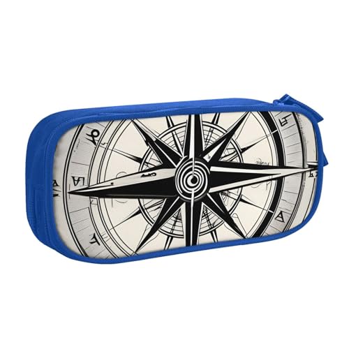 Law of the Compass Navigation 1 Druck-Federmäppchen Aufbewahrung Kosmetik Kunst Werkzeuge Zubehör Studenten Lehrer Vielseitig einsetzbar, blau, Einheitsgröße, Schulranzen-Set von PPHGUT
