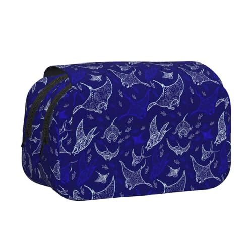 Manta Ray and Fish Print Portable Pencil Bag Cosmetic Toiletry Multi-Use Bags Cute Large Capacity Daily Use Manta Ray and Fish Print Portable Pencil Bag Cosmetic Toiletry Multi-Use Bags Cute Large Capacity Daily Use von PPHGUT
