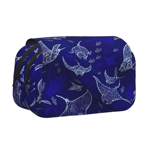Manta Ray and Fish Print Portable Pencil Bag Cosmetic Toiletry Multi-Use Bags Cute Large Capacity Daily Use Manta Ray and Fish Print Portable Pencil Bag Cosmetic Toiletry Multi-Use Bags Cute Large Capacity Daily Use von PPHGUT