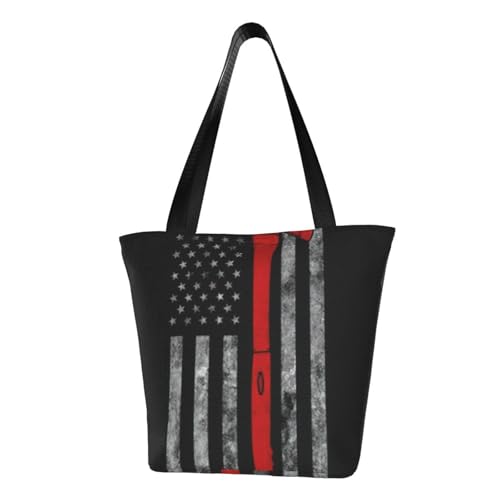 PPHGUT Firefighter Axe Red Line Flag Print Funktionelle Umhängetasche Bequeme Crossbody Taschen Trendy Laufen Reisen Ausflüge von PPHGUT
