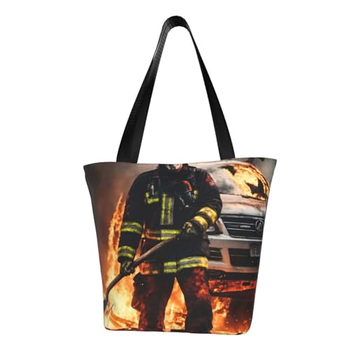 PPHGUT Firefighter Feuerwehrmann Flamme Print Funktionelle Umhängetasche Bequeme Crossbody Taschen Trendy Laufen Reisen Ausflüge von PPHGUT