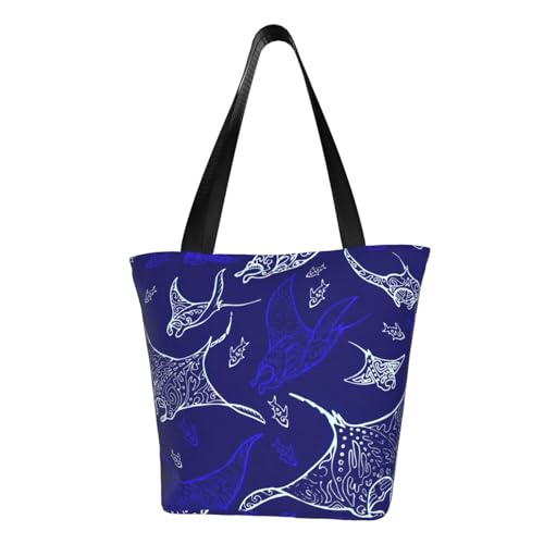PPHGUT Manta Ray and Fish Print Funktionelle Umhängetasche Bequeme Crossbody Taschen Trendy Laufen Reisen Ausflüge von PPHGUT