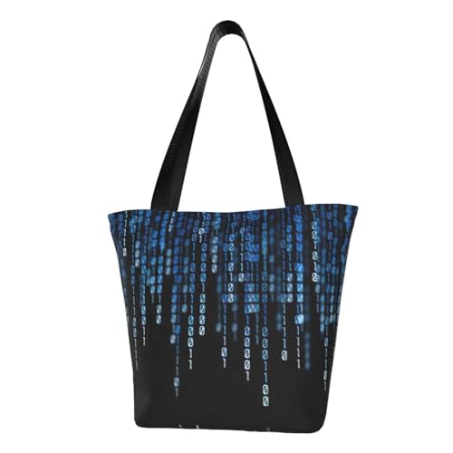 PPHGUT The Blue Binary Print Funktionelle Schultertasche Bequeme Crossbody-Taschen Trendy Laufen Reisen Ausflüge von PPHGUT