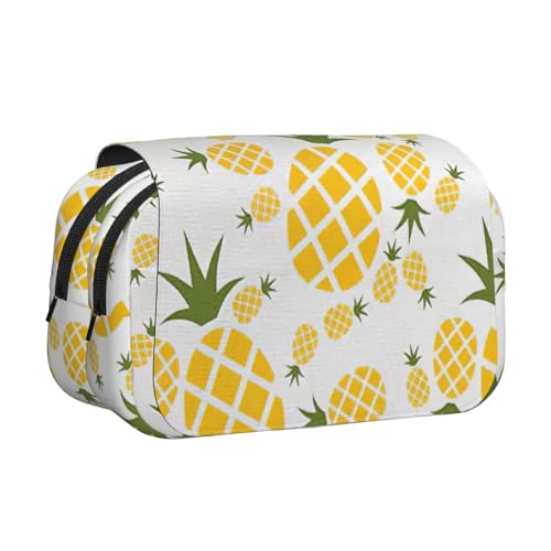 Pineapple Print Portable Pencil Bag Cosmetic Toiletry Multi-Use Bags Cute Large Capacity Daily Use von PPHGUT