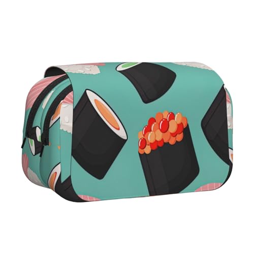 Sushi Food Pattern1 Print Portable Pencil Bag Cosmetic Toiletry Multi-Use Bags Cute Large Capacity Daily Use von PPHGUT