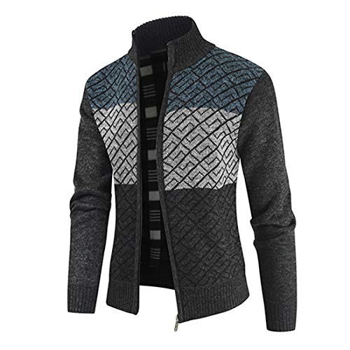 Herren Strickjacke Dicker Pullover Voller Reißverschluss Stehkragen Warmer Pullover mit Fleece gefüttert Wintermantel Herren Strick Cardigan Dicker Pullover Voller Stehkragen Warmer Fleece Gefütterter von PPPPA