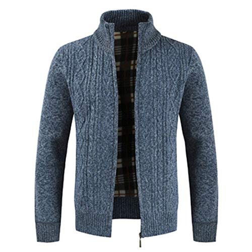 PPPPA Herren Strickjacke Dicker Pullover mit durchgehendem Reißverschluss Stehkragen warm Fleece-gefüttert Wintermantel Herren Strickjacke Cardigan Feinstrick mit Stehkragen Und… von PPPPA