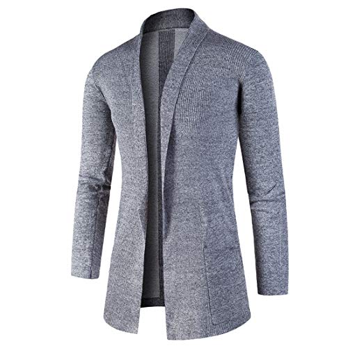 PPPPA Herren Strickjacke Open Jacke Lang Cardigan Knit Mantel Strick Jacke Hoodie Hoody Sweatshirt Sweatblazer Herren Strickjacke Herren Jacke Herren Cardigan Jacke Sweat-Jacke Sakko Long Cut von PPPPA