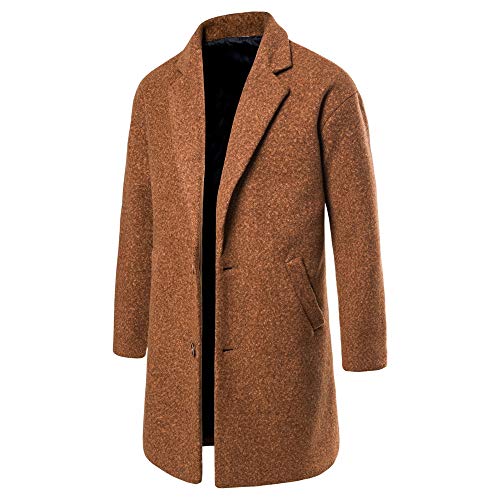 PPPPA Herrenmantel Lang Warm Slim Fit Wollmischung Trenchcoat Herren Dicke Wollmäntel Winterjacke Wintermantel Mantel Herren Lang Slim Fit Herrenmantel Winter Business Mantel Herren Wolle Wollmantel von PPPPA