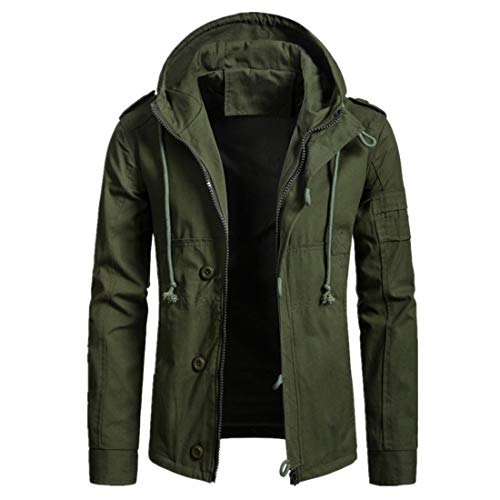 PPPPA Winterparka Herren Fleece Gefüttert Warme Winterjacke mit Kapuze Mantel Übergangsjacke Militär Jacke mit Herren leichte Winterjacke Herbstjacke Bomberjacke Kapuzenbomberjacke von PPPPA