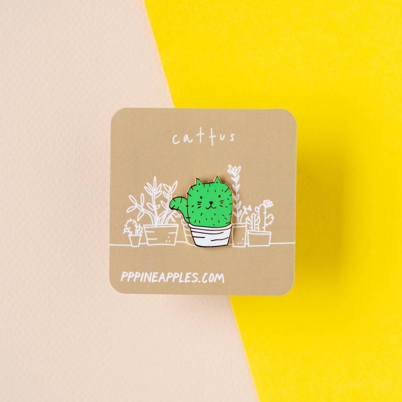 Cattus | Pin Cactus Cat Enamel Brosche Cattus | Pin Cactus Cat Enamel Brosche von PPPineapples