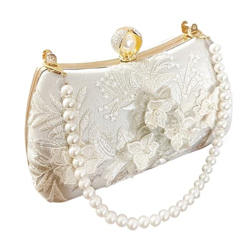Blumen Abendtaschen for Frauen Elegante Perlen Abendtasche Schultertaschen for Party von PPQIRU