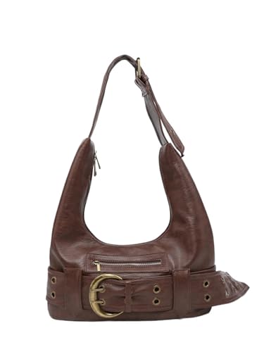 Gürtelschnalle Damen Handtasche und Geldbörsen Pu Niete Mehrere Taschen Große Kapazität Schultertaschen Große Tragetaschen von PPQIRU