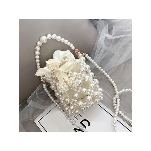 Kleine Geldbörse Handtasche for Frauen elegante Perlen Umhängetaschen Abendtasche for die Reise von PPQIRU