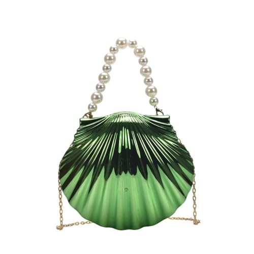 PPQIRU Einzigartige Muscheltasche for Damen, elegante Umhängetasche, kleine Schultertasche for die Brautparty(GREEN) von PPQIRU