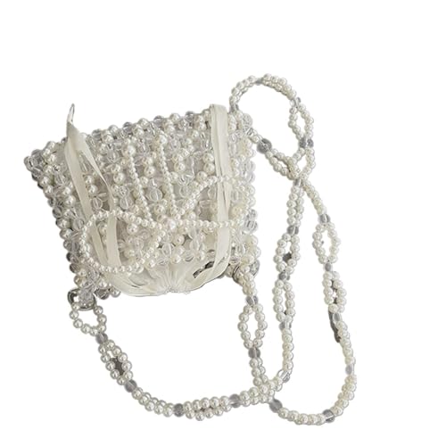 PPQIRU Hohle Schleife Perlenhandtaschen for Frauen Elegante Abendhandtasche Ausgefallene Perlen-Telefontasche von PPQIRU